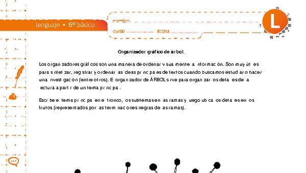 Organizador de árbol para registrar datos de una lectura