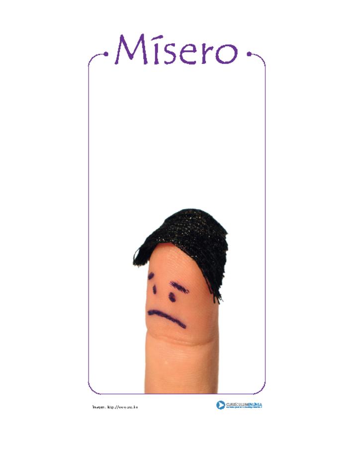 Afiche de vocabulario: mísero