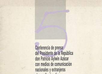Conferencia de prensa del Presidente de la República Don Patricio Aylwin Azócar con medios de comunicación nacionales y extranjeros al cumplir cien días de gobierno, Santiago, 21 de junio de 1990