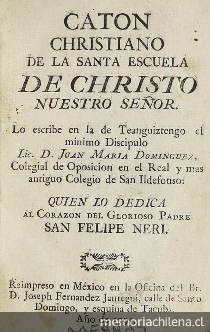 Caton christiano de la Santa Escuela de Christo Nuestro Señor