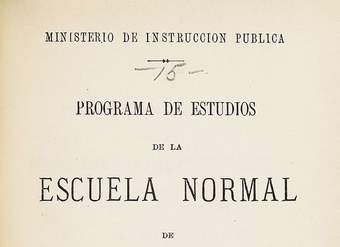 Programa de estudios de la Escuela Normal de preceptores de Santiago