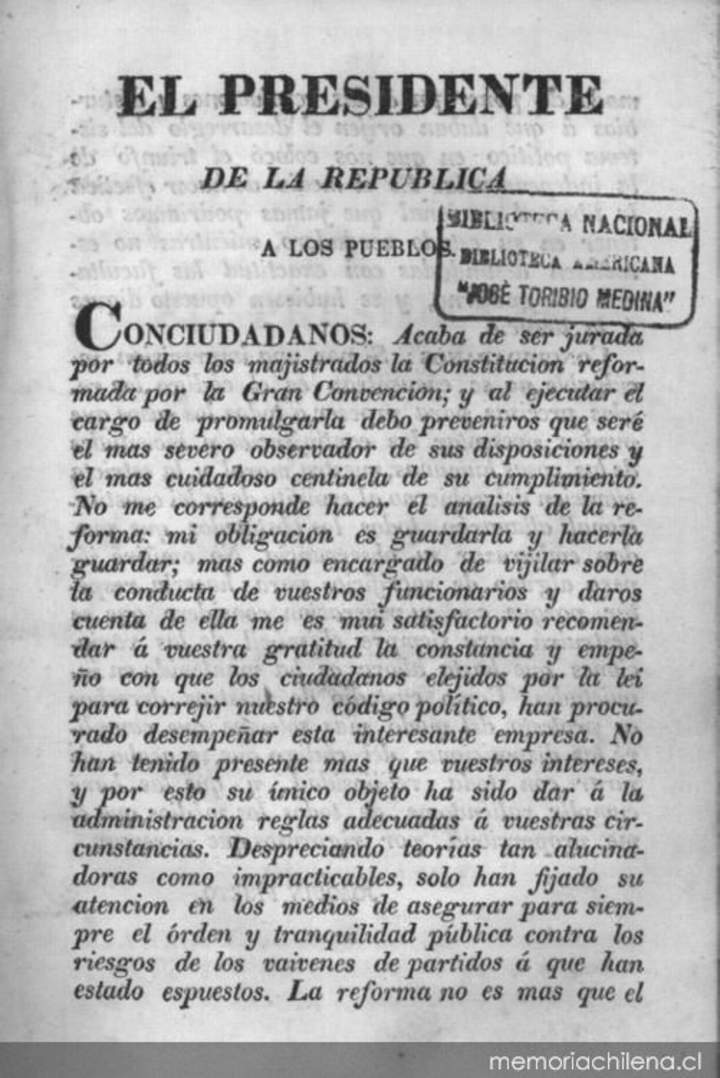 Constitución de la República de Chile: jurada y promulgada el 25 de mayo de 1833