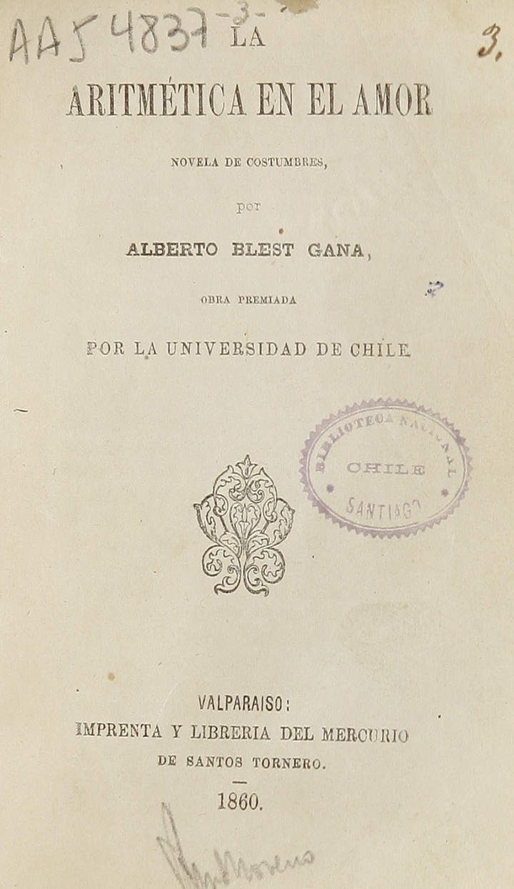 La aritmética en el amor : novela de costumbres