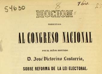 Mocion presentada al Congreso Nacional por el Señor diputado D. José Victorino Lastarria, sobre reforma de la lei electora