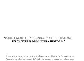 Poder, mujeres y cambio en Chile (1964-1973): un capítulo de nuestra historia