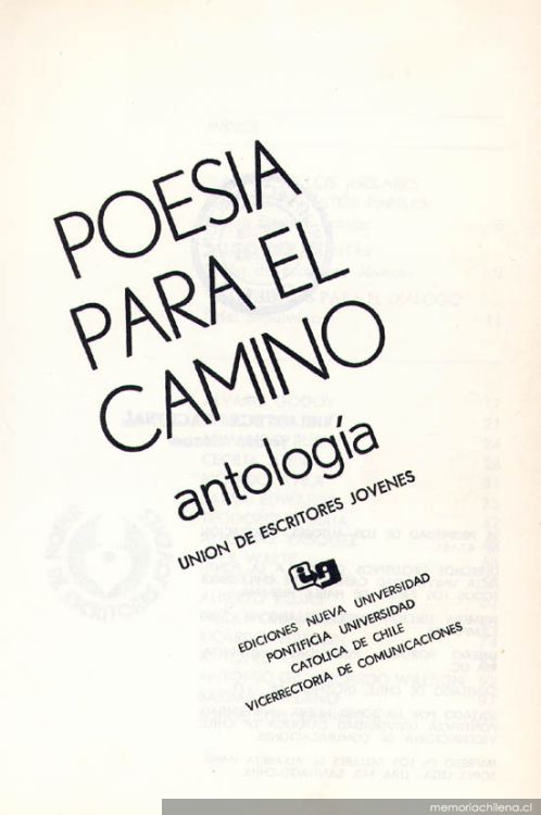 Poesía para el camino : antología - Curriculum Nacional. MINEDUC. Chile.
