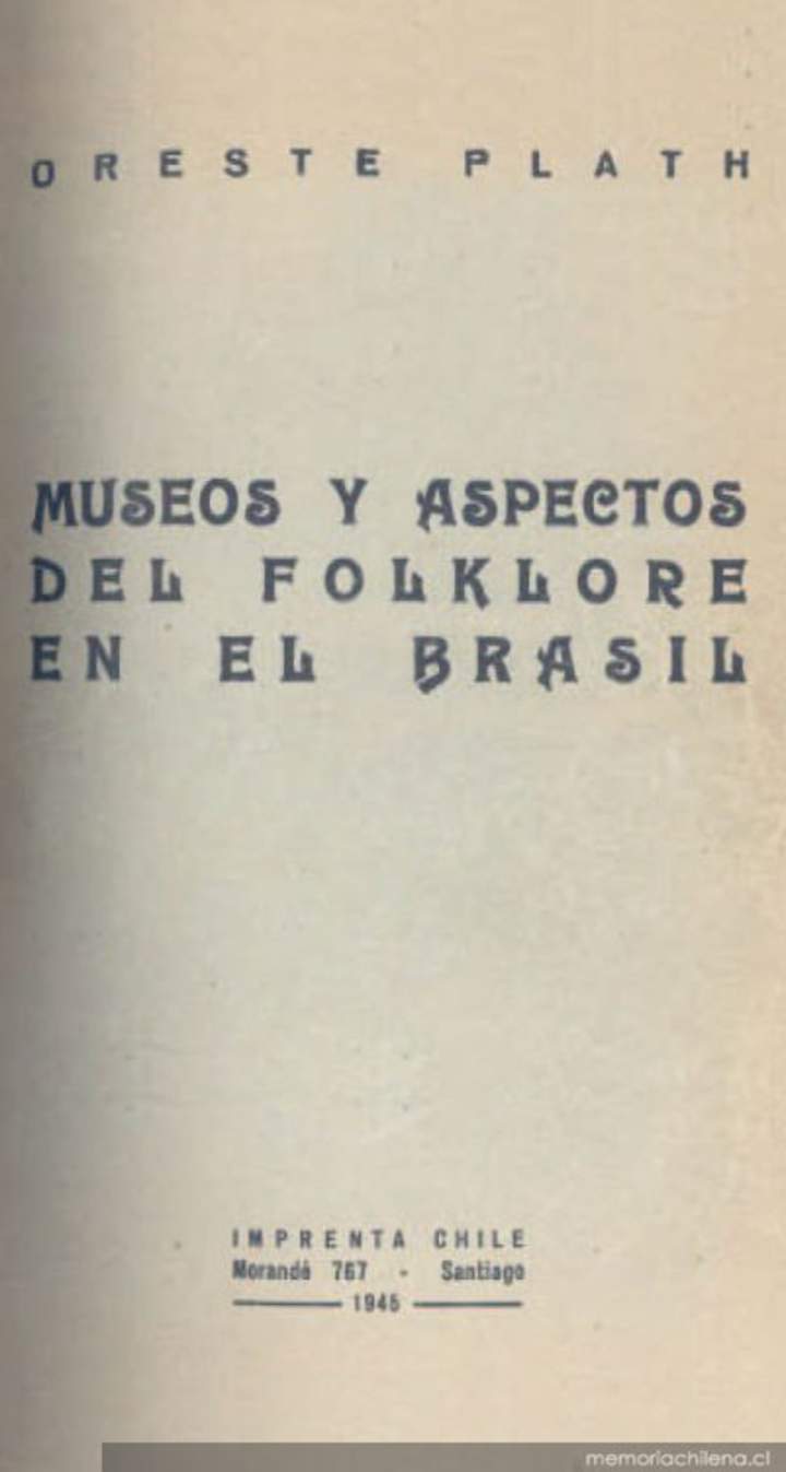 Museos y aspectos del folklore en el Brasil