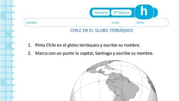 Chile en el globo terráqueo