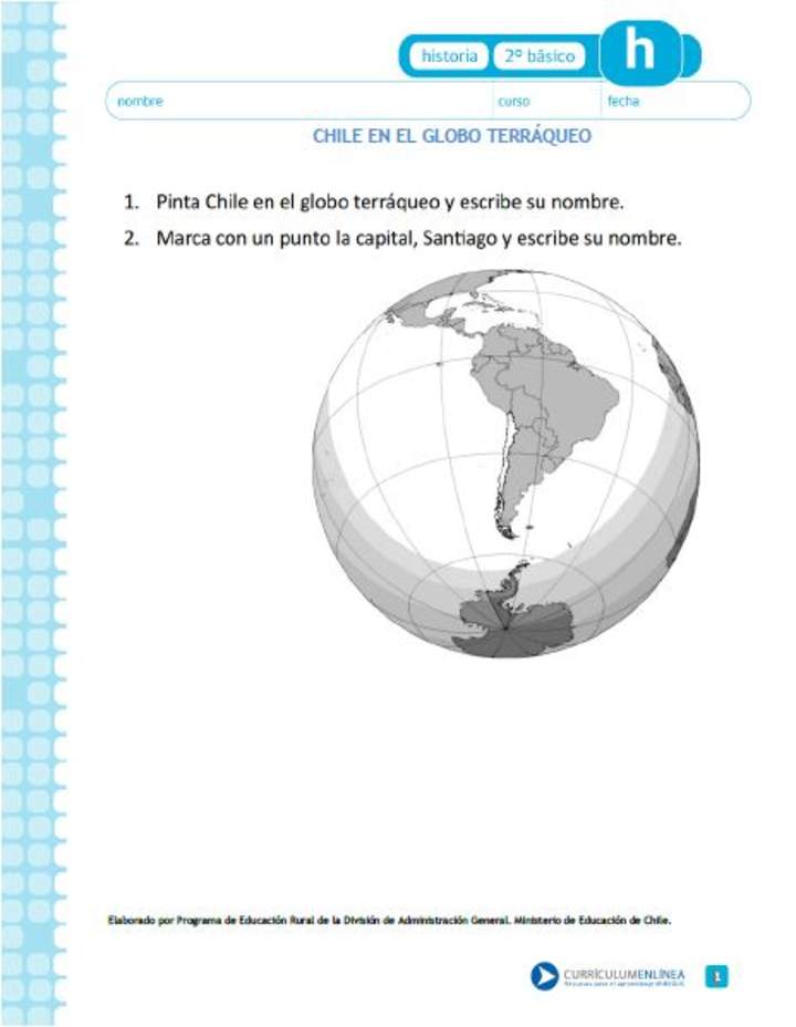 Chile en el globo terráqueo