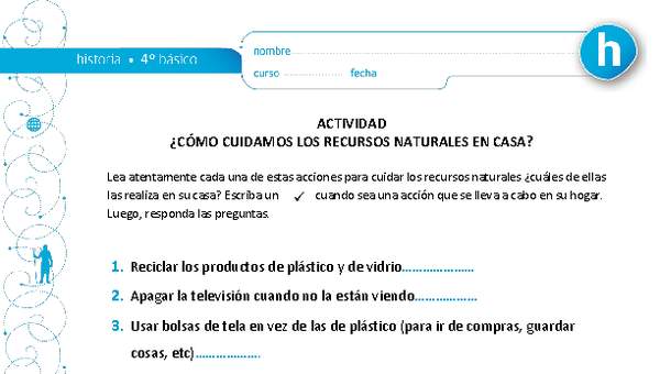 ¿Cómo cuidamos los recursos naturales en casa?