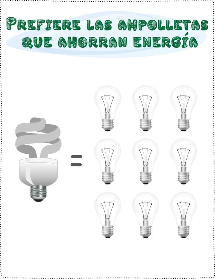 Utilizar ampolletas que ahorren energía