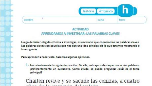 Aprendamos a investigar: Las palabras claves