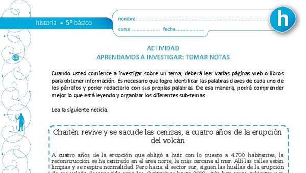 Aprendamos a investigar: Tomar notas