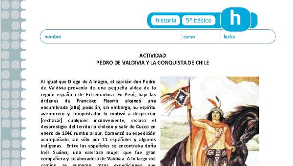 Pedro de Valdivia y la conquista de Chile
