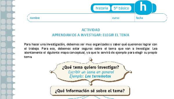 Aprendamos a investigar: Elegir el tema