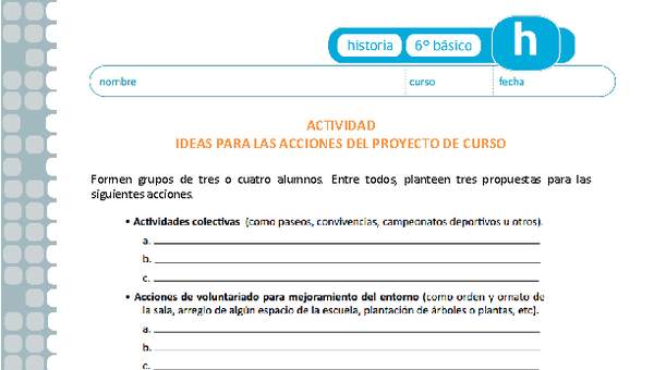 Ideas para las acciones del proyecto de curso