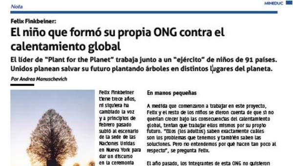 El niño que formó su propia ONG contra el calentamiento global