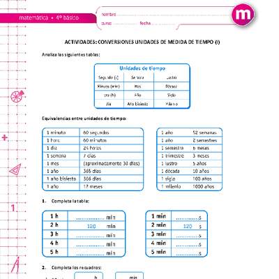 Conversiones unidades de medida de tiempo (I)