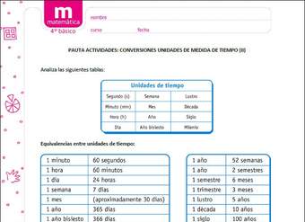 Conversiones unidades de medida de tiempo (II)