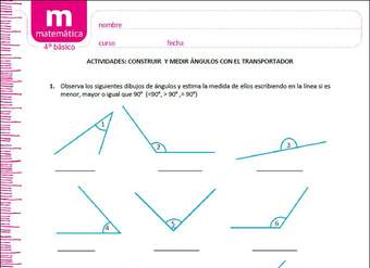 Dibujar y medir  ángulos  con el transportador