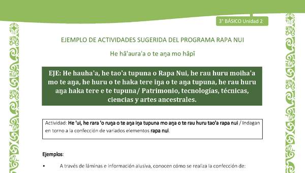  Indagan en torno a la confección de variados elementos rapa nui