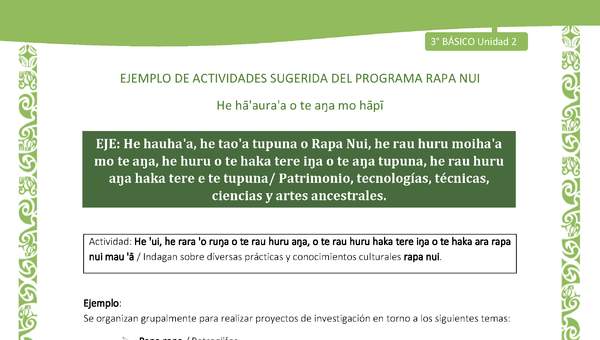  Indagan sobre diversas prácticas y conocimientos culturales rapa nui