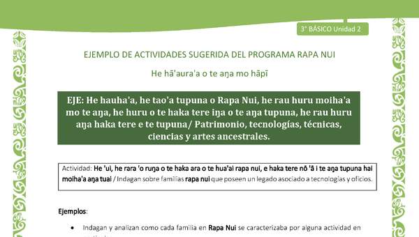Indagan sobre familias rapa nui que poseen un legado asociado a tecnologías y oficios