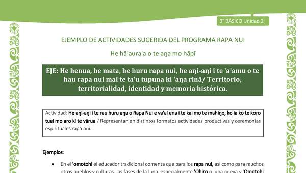 Representan en distintos formatos actividades productivas y ceremonias espirituales rapa nui