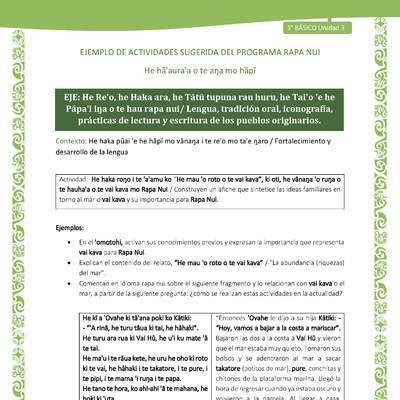 Construyen un afiche que sintetice las ideas familiares en torno al mar o vai kava y su importancia para Rapa Nui - Contexto: Fortalecimiento y desarrollo de la lengua