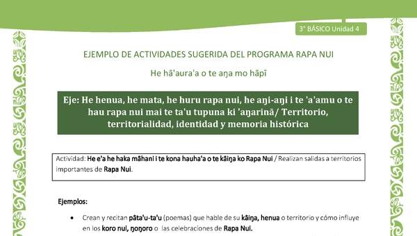 Realizan salidas a territorios importantes de Rapa Nui