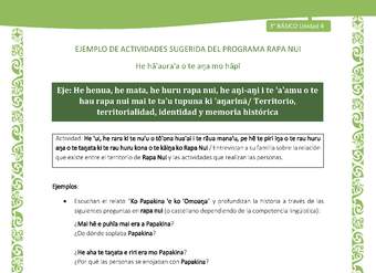 Entrevistan a su familia sobre la relación que existe entre el territorio de Rapa Nui y las actividades que realizan las personas