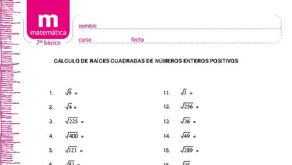 Cálculo de raíces cuadradas de números enteros positivos