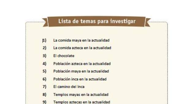 Temas de investigación para la unidad 2