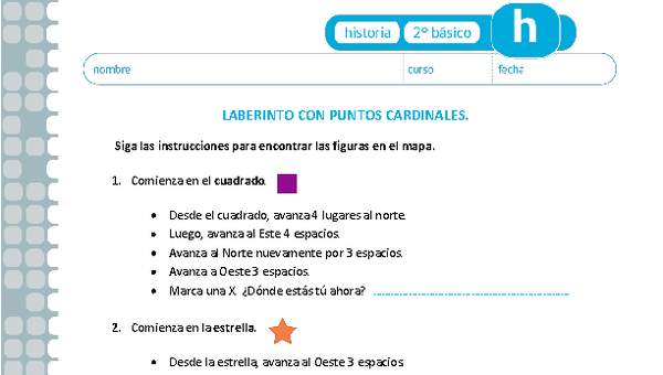 Laberinto con puntos cardinales