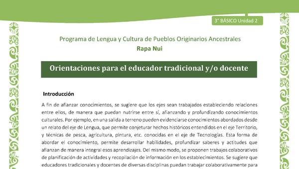 Orientaciones para el educador tradicional y/o docente