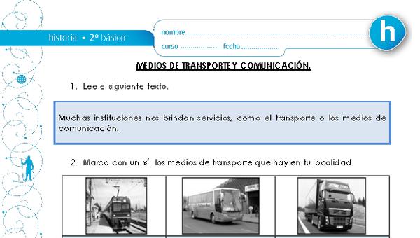 Medios de transporte y comunicación