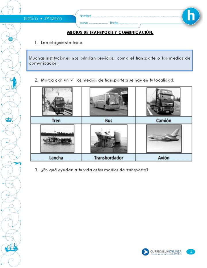 Medios de transporte y comunicación