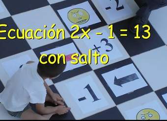 Ecuación 2x - 1 = 13 con salto