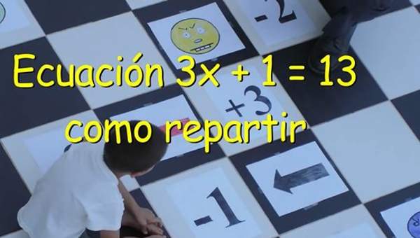 Ecuación 3x - 1 = 13 como repartir