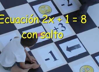 Ecuación 2x + 1 = 8 con salto