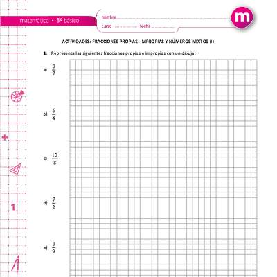 Fracciones propias, impropias y números mixtos (I)