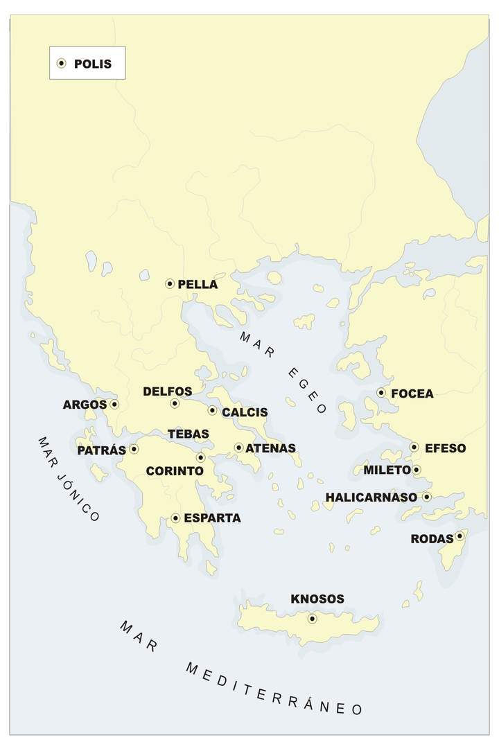 Mapa Polis griegas