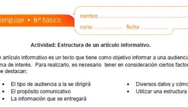 Estructura de un artículo informativo