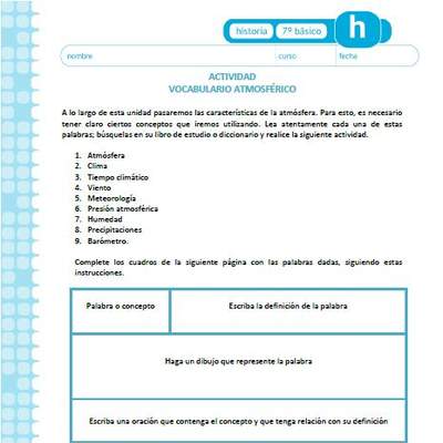 Vocabulario atmosférico