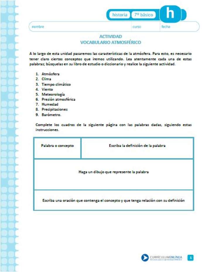 Vocabulario atmosférico