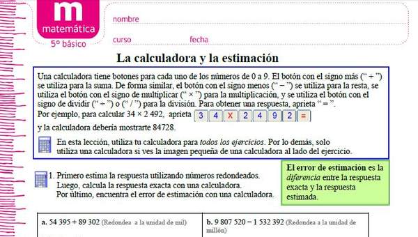 Actividades con la calculadora