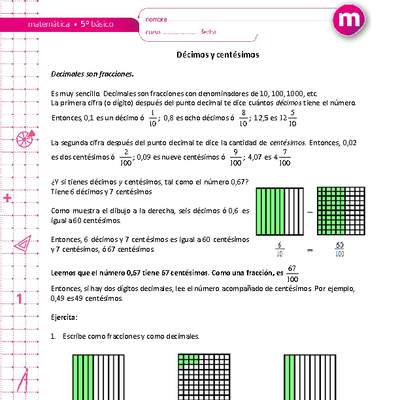 Décimos y centésimos