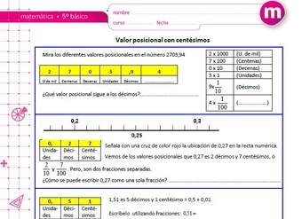 Valor posicional con centésimos