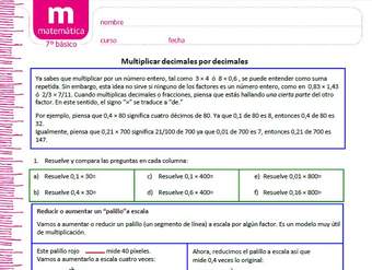 Multiplicar decimales por decimales