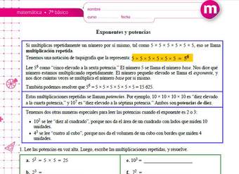 Exponentes y potencias